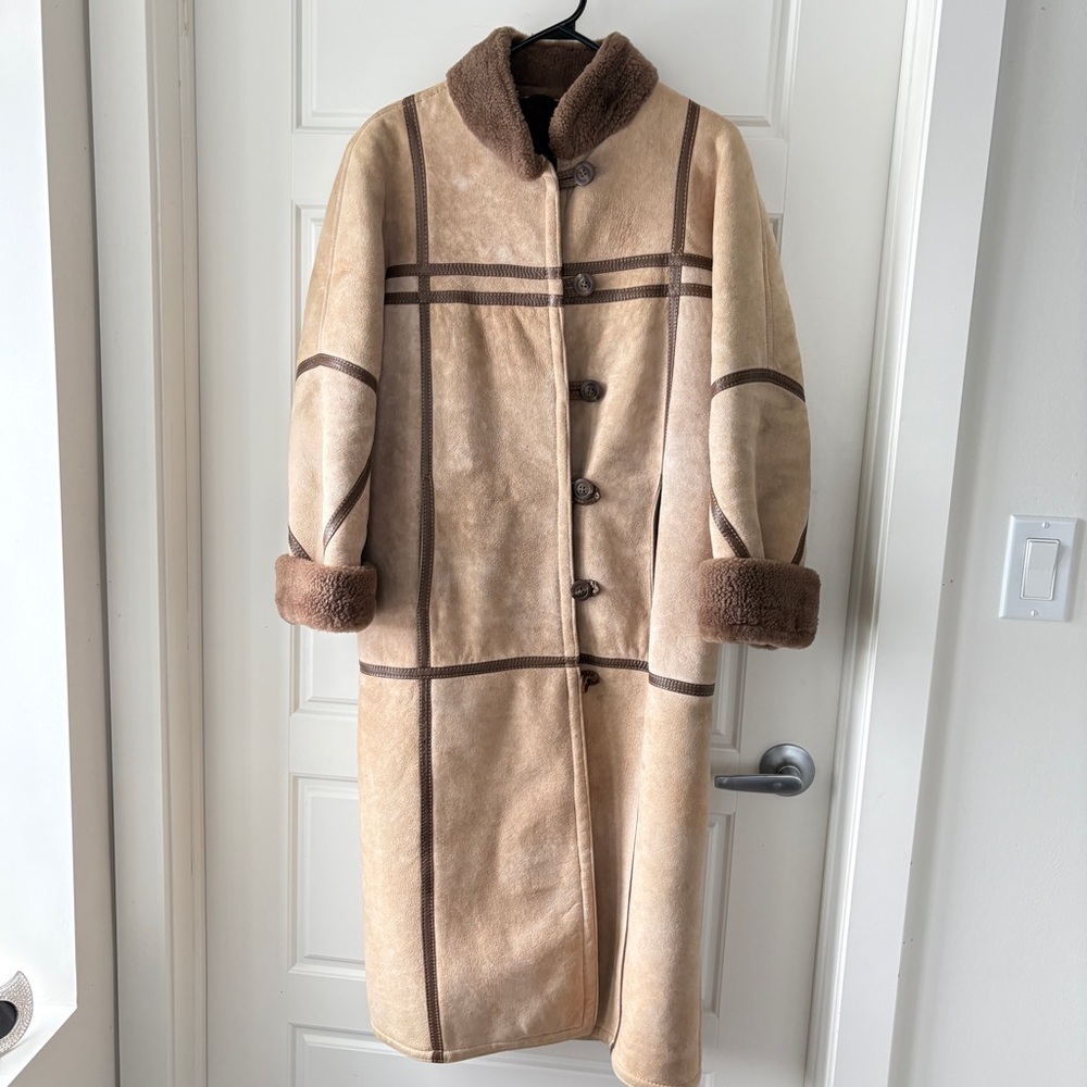 Luxury Taylor Shearling Long Coat | Women’s Size 6 | Ultra-Warm Sheepskin